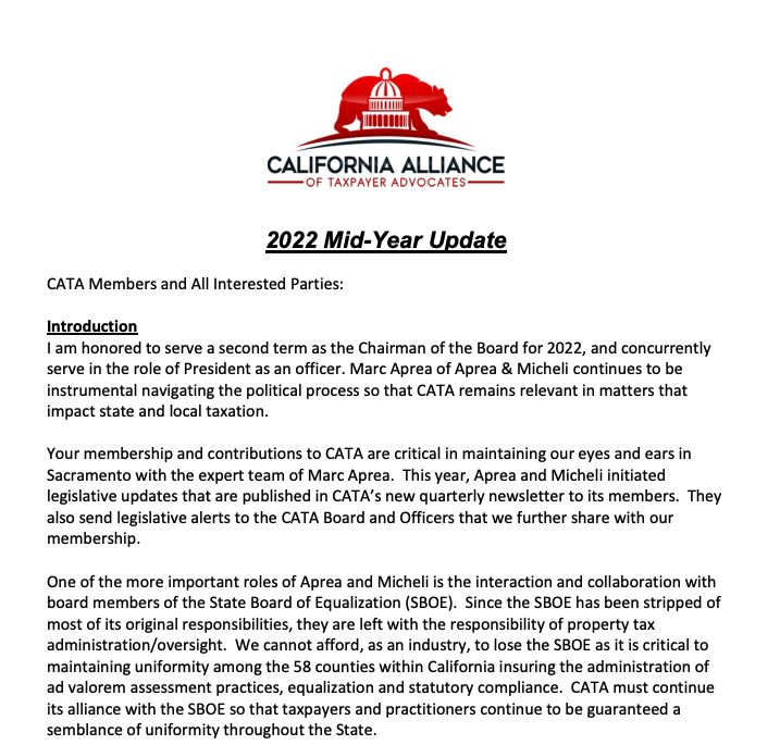 CATA 2022 Mid Year Update